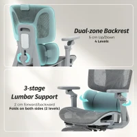 HOMCOM Ergonomic Office Chair, High Back Mesh Desk Chair, Grey(m-5)