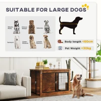 PawHut Dog Crate Furniture with Openable Top, Two Doors, for Large Dogs, Rustic Brown(m-9)