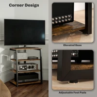 HOMCOM HiFi Stand, with Four Storage Shelves - Rustic Brown(m-7)