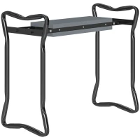 Outsunny 2 In 1 Garden Kneeler Seat Kneeling Pad Support Bench Foldable Knee Protector, Grey(m-1)