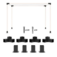 Outsunny Pergola Kit, DIY Pergola Brackets with 3-Way Pergola Corner Brackets and Post Base for 4" x 4" (Actual 3.6" x 3.6") Lumber, 8 PCS Includes Screws(m-11)