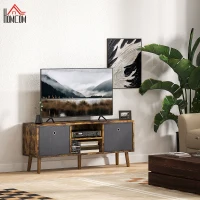 HOMCOM TV Cabinet Stand Unit for TVs up to 50'' with Foldable Drawers, Entertainment Centre for Living Room Rustic Brown(m-2)