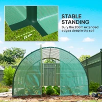 Outsunny 4 x 3 m Polytunnel Greenhouse, with Windows and Doors - Green(m-8)