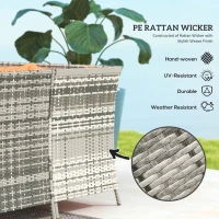 Outsunny 7-Seater Patio wicker Sofa Set Rattan Chair Furniture w/ Glass & Cushioned, Orange(m-5)