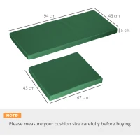 Outsunny Outdoor Seat Cushion Pads for Rattan Furniture, 3 PCs Garden Furniture Cushions, Green(m-3)