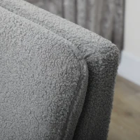 HOMCOM Armchair, Upholstered Accent Chair with Wood Legs and Wide Padded Seat, Teddy Occasional Chair, Grey(m-8)