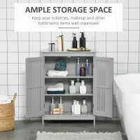 kleankin Modern Bathroom Floor Cabinet - Grey(m-4)