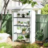 Outsunny Four-Tier Mini Greenhouse - Green/White(m-2)