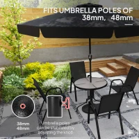 Outsunny 12kg Garden Parasol Base, Round Resin Garden Umbrella Base, Heavy Duty Parasol Stand for 38mm or 48mm Outdoor Umbrella Poles, Black(m-4)