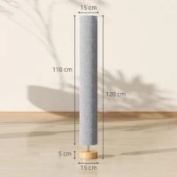 HOMCOM LED Floor Lamp for Living Room, 120cm Modern Standing Lamp with 3000K/4500K/6500K Colour Temperatures, Linen Shade and Wooden Base, Grey(m-3)