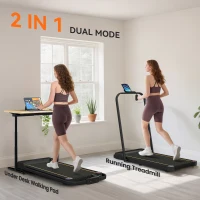 SPORTNOW 2.5HP Walking Pad, 1-6km/h Folding Treadmill with Remote Control and LED Display for Home Gym Office, Orange(m-5)