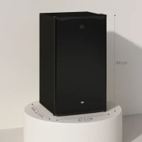 HOMCOM 91L Freestanding Under-Counter Fridge with Lock - Black(m-3)
