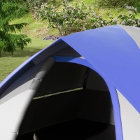 Outsunny Two Man Single Room Dome Tent, with Accessories - Dark Blue/Grey(m-8)