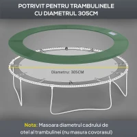 HOMCOM Husă pentru Trambulină, Pliabilă și Portabilă, de Grădină din Plastic,  Ø305x1,5 cm, Verde(m-5)