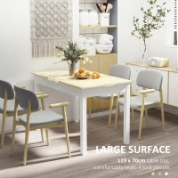 HOMCOM Dining Table for 4 to 6, Modern Kitchen Table with Wood Effect Tabletop, Thick Legs, 120L x 70W x 75Hcm, for Dining Room, Kitchen, Living Room, Oak(m-5)