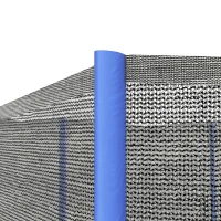 SPORTNOW 10ft Trampoline Net Replacement with 6 Plastic Pole Covers, Weather-Resistant Trampoline Netting Replacement with Zipped Entrance, Poles Not Included, Blue(m-7)