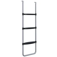 SPORTNOW Galvanised Steel Trampoline Ladder, 2 Steps/3 Steps Outdoor Trampoline Accessories for 6ft, 8ft, 10ft, 12ft, 13ft, 14ft, 16ft Trampoline, 110L x 32Wcm, Silver Tone(m-10)