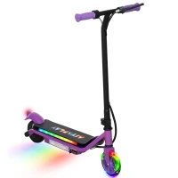 AIYAPLAY Electric Scooter for Kids Aged 6-14 Years, with Colourful Lights, Purple(m-10)