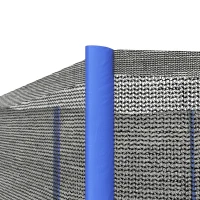 SPORTNOW 8ft Trampoline Net Replacement with 6 Plastic Pole Covers, Weather-Resistant Trampoline Netting Replacement with Zipped Entrance, Poles Not Included, Blue(m-7)