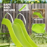 AIYAPLAY Freestanding Kids Slide with Climbing Ladder, Outdoor Playground Equipment for Ages 3-8 Years, Green(m-4)