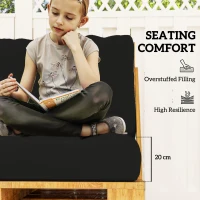 Outsunny Two Piece Seat Pallet and Back Cushions - Black(m-4)