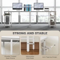 HOMCOM Computer Desk, with Power Sockets - White(m-7)
