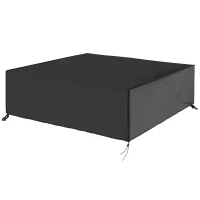 Outsunny Large Patio Garden Furniture Set Cover 600D Oxford Square Waterproof, 230 x 230 x 70 cm, Black(m-11)