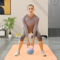 SPORTNOW 8KG Soft Kettlebell, Kettlebell with Non-Slip Handle for Home Gym, Weight Lifting, Strength Training, Purple/Grey(m-2)