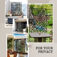 Outsunny Freestanding Garden Partition Screen Metal Decorative Outdoor Divider with Expansion Screws for Garden Patio Deck(m-6)