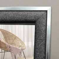 HOMCOM Glitter Frame Full-Length Mirror - Black(m-8)