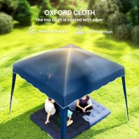 Outsunny 3 M x 3 M Base/ 2.5 M x 2.5 M Top Pop Up Gazebo, 2 Person Setup Instant with Carry Bag, Height Adjustable Slant Leg Party Tent Instant Event Shelter for Garden, Patio(m-5)