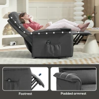 HOMCOM Electric Riser Recline Armchair, with Footrest - Dark Grey(m-8)