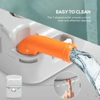 Outsunny Portable Toilet for Adults, 22L Camping Toilet with Seat, Lid and Anti-Leak Handle Pump, Outdoor Travel Toilet with Detachable Tanks for Camping, Boating, Hiking, Travel, RV, Grey(m-6)