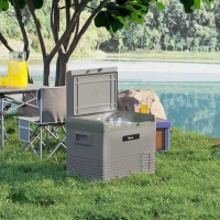 Outsunny 40L Portable Car Refrigerator - Light Green and Grey(m-8)