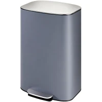 HOMCOM 50L Kitchen Bin with Soft-Close Lid and Stay-Open Function, Stainless Steel Pedal Bin with Removable Inner Bucket, Carry Handle for Kitchen, Office, Home, Grey(m-11)