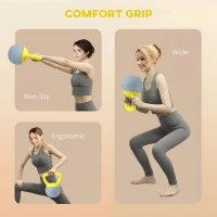 SPORTNOW 4KG Soft Kettlebell, Kettle Bell with Non-Slip Handle for Home Gym, Weight Lifting, Strength Training, Yellow/Grey(m-5)