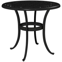 Outsunny Outdoor Garden Table, Cast Aluminium Patio End Table with Anti-slip Foot Pads for Garden, Patio, Balcony, 60 x 60 cm, Black(m-1)