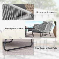 Outsunny Four-Piece Rattan Strong Panel Outdoor Sofa Set - Grey(m-7)