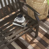 Outsunny Two-Seater Simple Metal Bench - Brown(m-8)