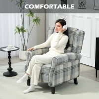 HOMCOM 160° Reclining Armchair, with Footrest - Grey(m-5)