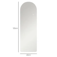 HOMCOM 120 x 40cm Arch Mirror, with LED Lights(m-3)