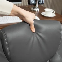 HOMCOM Faux Leather Office Chair. with Flip-Up Armrests - Charcoal Grey(m-9)