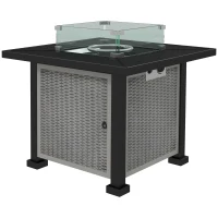 Outsunny 81 x 81cm 50,000 BTU Gas Fire Pit Table - Grey(m-1)