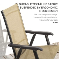 Outsunny Set of Four Folding Garden Chairs - Light Brown(m-4)