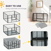 PawHut Steel Dog Whelping Box with Washable Whelping Pad, Wind-Resistant Cloth, for Small, Medium Dogs, 102 x 102 x 60cm(m-7)