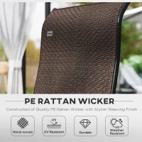 Outsunny Set of Four Folding Garden Chairs, with Seven-Position Adjustable Backs, Dark Brown(m-6)