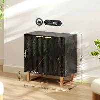 HOMCOM Elegant Storage Sideboard - Black/Gold-Tone(m-3)