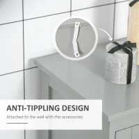 kleankin Modern Bathroom Floor Cabinet - Grey(m-7)