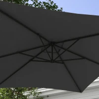 Outsunny 3(m) Cantilever Overhanging Parasol, with Cross Base - Grey(m-7)