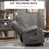 HOMCOM Electric Riser and Recliner Chair for Elderly, Power Lift Recliner Chair with Remote Control, Grey(m-5)
